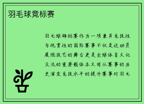 羽毛球竞标赛